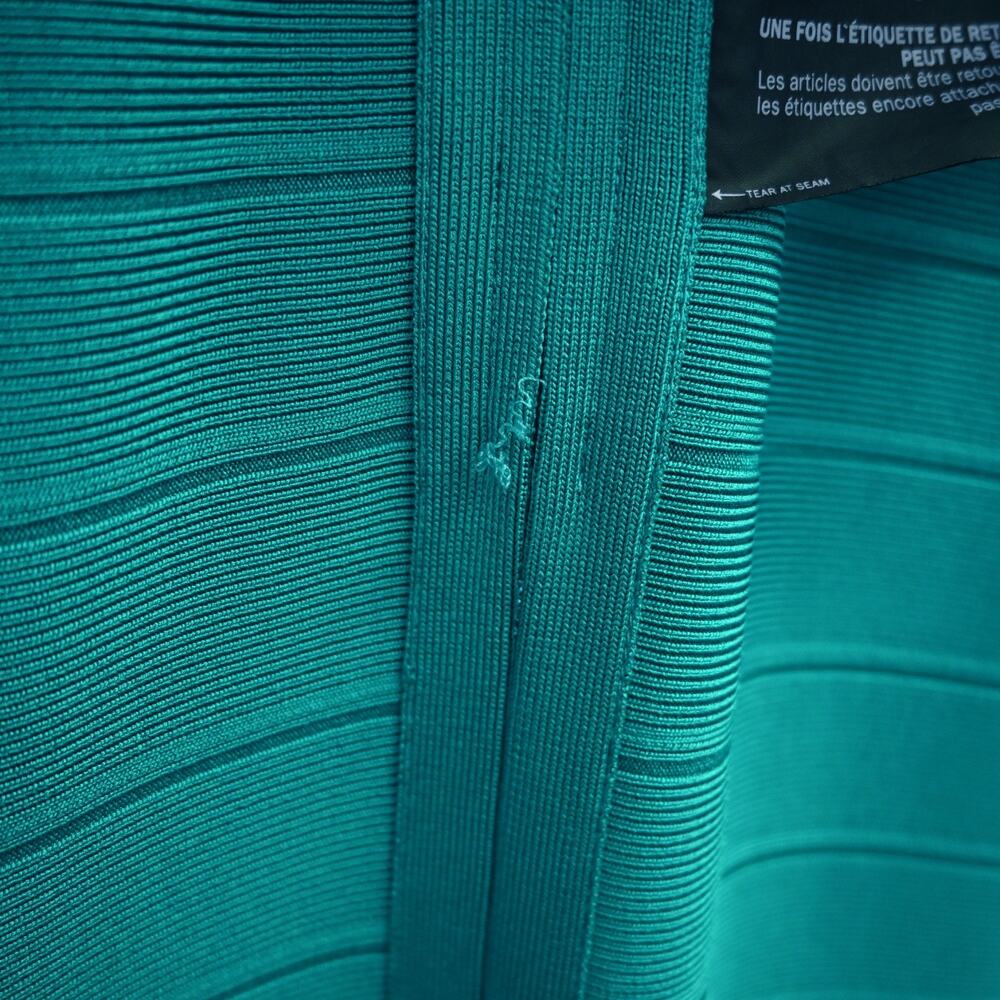 Herve Leger Lora Turquoise Bodycon Bandage Maxi Dress Size Large - Picture 5 of 9